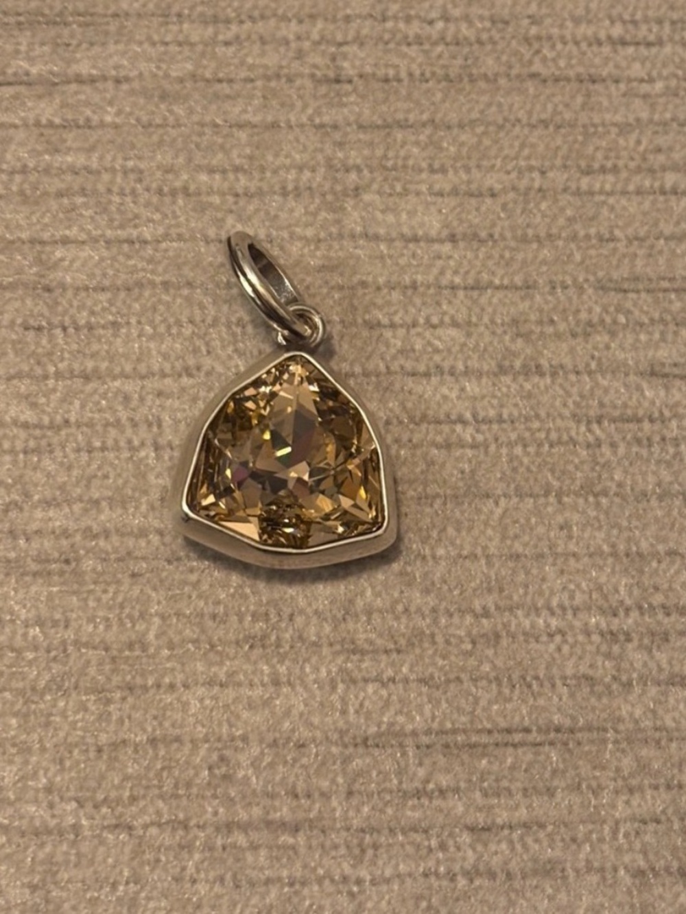 Brighton Pendant Yellow/Pink Crystal in Silver Setting